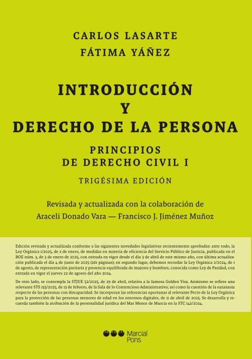 Principios de Derecho Civil. Tomo I. Introducción y Derecho de la persona. 30.ª ed.
