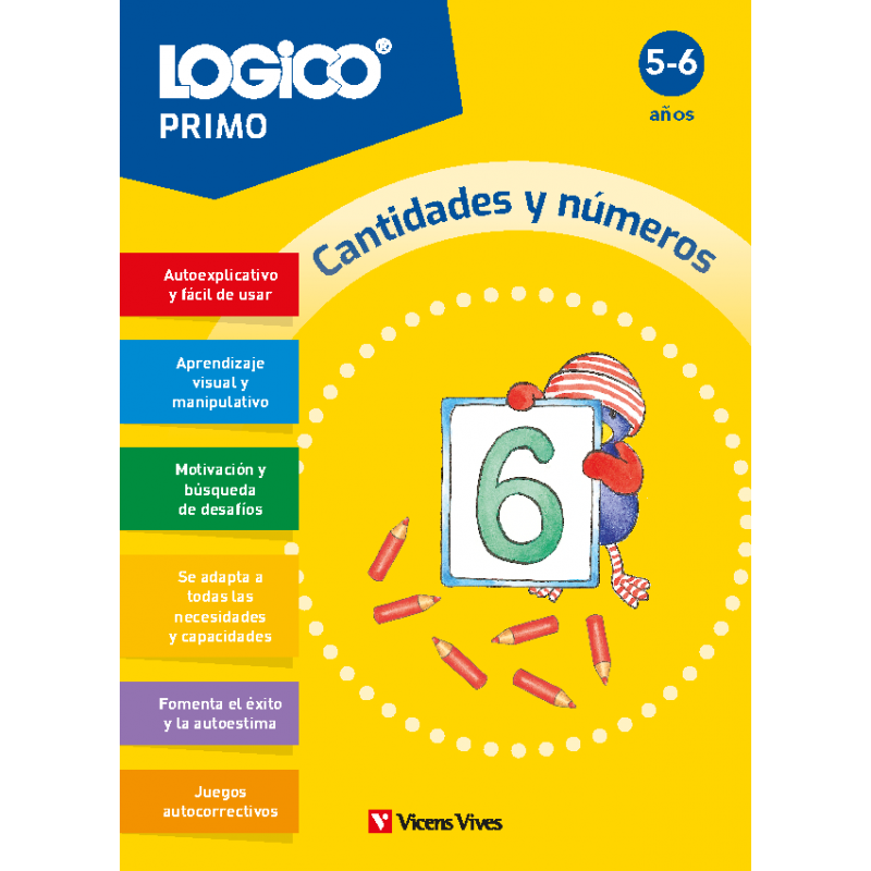 Logico Primo. Cantidades y números (5-6 años) 16 fichas