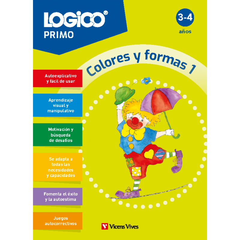Logico Primo. Colores y formas 1. (3-4 años) (16 fichas)