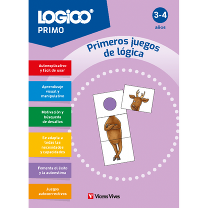 Logico Primo. Primeros juegos de lógica (3-4 años) 16 fichas