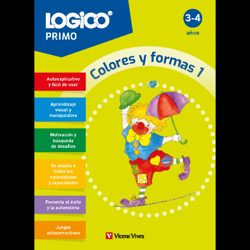 Logico Primo. Colores y formas 1. (3-4 años) (16 fichas)