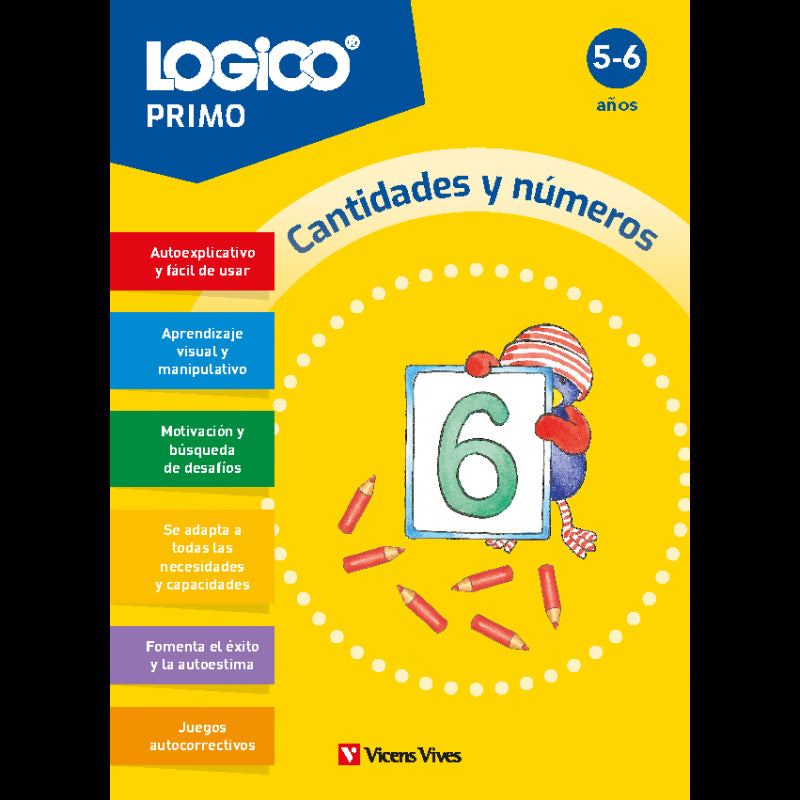 Logico Primo. Cantidades y números (5-6 años) 16 fichas
