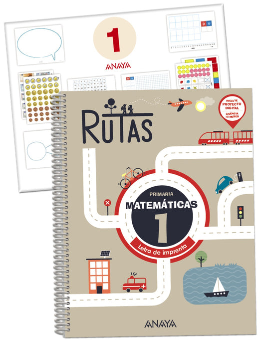 Rutas. Matemáticas 1. (letra de imprenta) + Material manipulativo