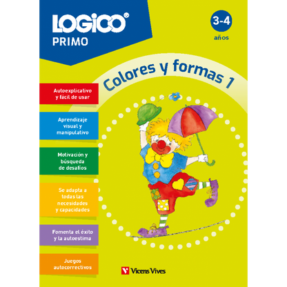 Logico Primo. Colores y formas 1. (3-4 años) (16 fichas)